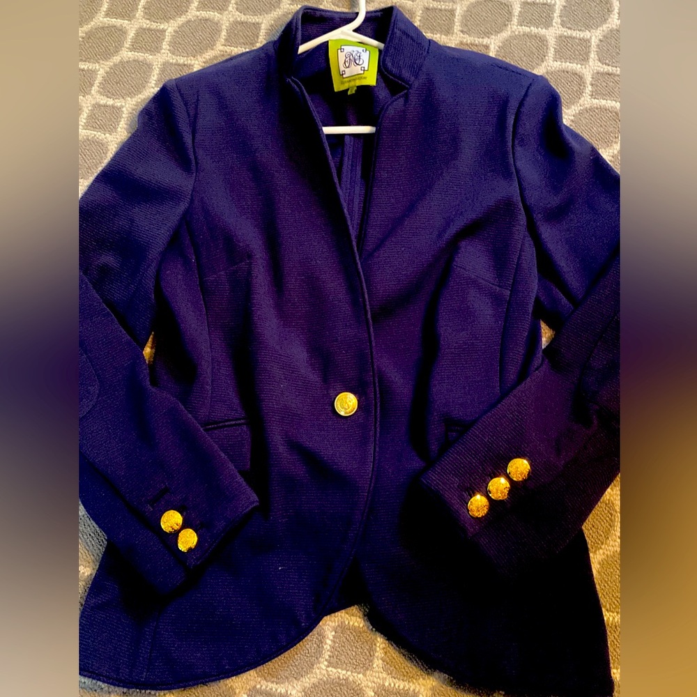 Elizabeth McKay navy comfy blazer